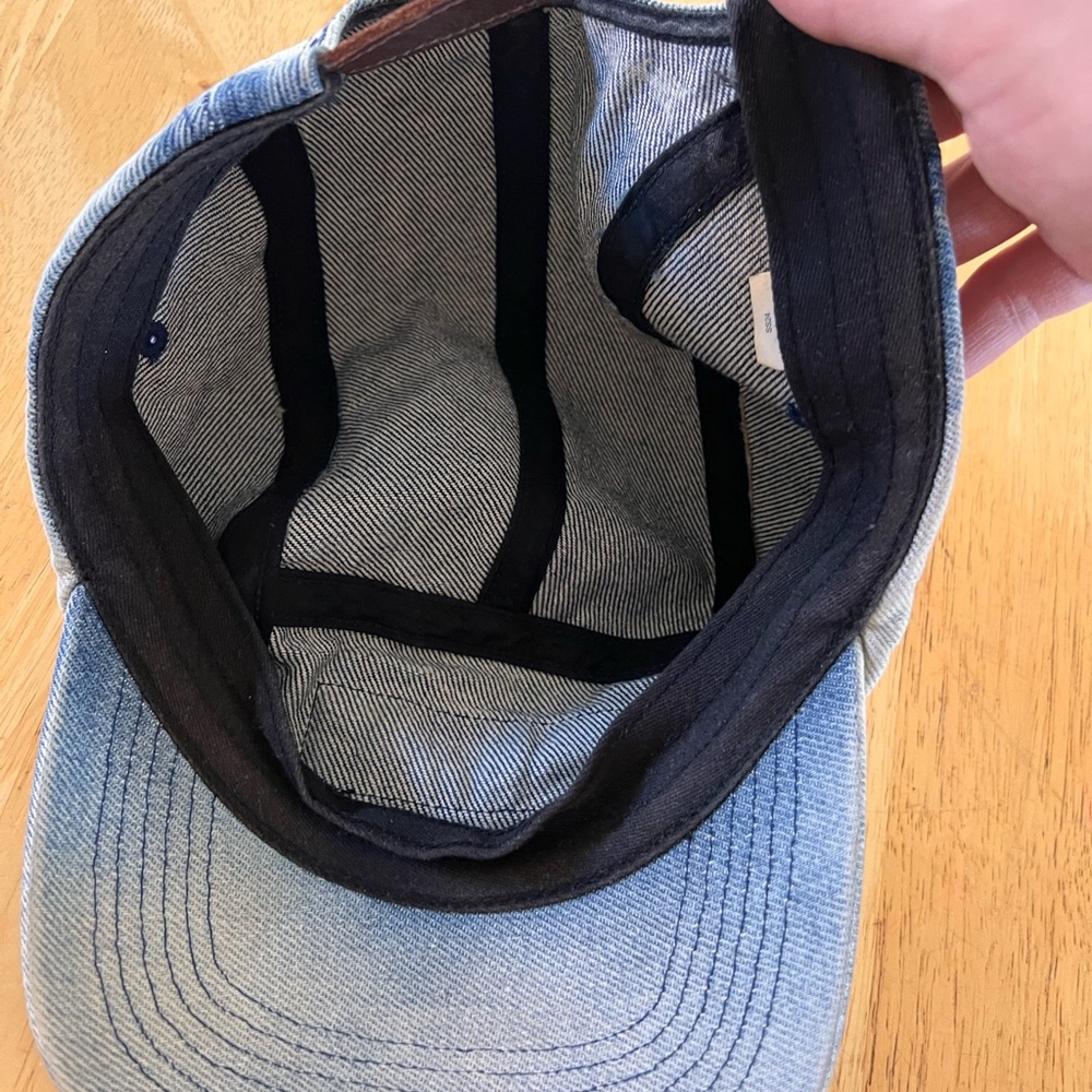 Supreme Light Denim Cap with Navy Logo Patch - Picture 3 of 6